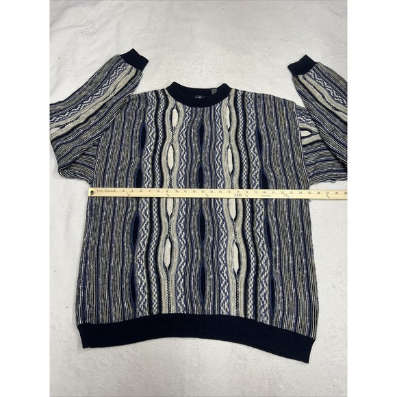 Vintage Cape Isle Knitters Men's Cotton Sweater Size XL Coogi Style 3D Knit - Picture 4 of 7